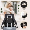 image:imageLOVEVOOK Diaper Bag BackpackTote Bag with Insulated Pockets Changing Pad  Diaper Tote BagChanging PadLarge BagPacifier CaseAntiTheft156 Inch Laptop Backpack for WomenBlackwhitebrown