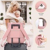 image:imageLOVEVOOK Diaper Bag BackpackTote Bag with Insulated Pockets Changing Pad  Diaper Tote BagChanging PadLarge BagPacifier CaseAntiTheft156 Inch Laptop Backpack for WomenPinkgray