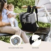 image:imageLOVEVOOK Diaper Bag BackpackTote Bag with Insulated Pockets Changing Pad  Diaper Tote BagChanging PadLarge BagPacifier CaseAntiTheft156 Inch Laptop Backpack for WomenBlack and With Gray Brown