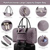 image:imageLOVEVOOK Diaper Bag Tote with Pacifier Case and Changing Pad Large Capacity Mommy Bag for Hospital and Weekender Travel Functional Baby Bag Newborn Baby Essential PinkPurple Gray
