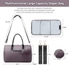 image:imageLOVEVOOK Diaper Bag Tote with Pacifier Case and Changing Pad Large Capacity Mommy Bag for Hospital and Weekender Travel Functional Baby Bag Newborn Baby Essential PinkPurple Gray
