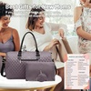 image:imageLOVEVOOK Diaper Bag Tote with Pacifier Case and Changing Pad Large Capacity Mommy Bag for Hospital and Weekender Travel Functional Baby Bag Newborn Baby Essential PinkPurple Gray