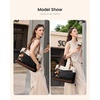 image:imageLOVEVOOK Laptop Bag for Women Vintage Work Tote Teacher Bag with Pendant  Fits 156 Inch Laptop Magnetic Front Pockets fits for Large Bottle Pockets Flower Pendant Fashion Work PurseBlackbeigebrown