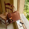 image:imageLOVEVOOK Laptop Bag for Women Vintage Work Tote Teacher Bag with Pendant  Fits 156 Inch Laptop Magnetic Front Pockets fits for Large Bottle Pockets Flower Pendant Fashion Work PurseGreenbeigedark Green