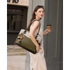 image:imageLOVEVOOK Laptop Bag for Women Vintage Work Tote Teacher Bag with Pendant  Fits 156 Inch Laptop Magnetic Front Pockets fits for Large Bottle Pockets Flower Pendant Fashion Work PurseGreenbeigedark Green