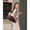 image:imageLOVEVOOK Laptop Bag for Women Vintage Work Tote Teacher Bag with Pendant  Fits 156 Inch Laptop Magnetic Front Pockets fits for Large Bottle Pockets Flower Pendant Fashion Work PursePurplebeige