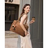 image:imageLOVEVOOK Laptop Bag for Women Vintage Work Tote Teacher Bag with Pendant  Fits 156 Inch Laptop Magnetic Front Pockets fits for Large Bottle Pockets Flower Pendant Fashion Work PurseEmbossed Brown