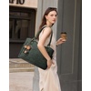 image:imageLOVEVOOK Laptop Bag for Women Vintage Work Tote Teacher Bag with Pendant  Fits 156 Inch Laptop Magnetic Front Pockets fits for Large Bottle Pockets Flower Pendant Fashion Work PurseEmbossed Green