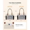 image:imageLOVEVOOK Laptop Bag for Women Vintage Work Tote Teacher Bag with Pendant  Fits 156 Inch Laptop Magnetic Front Pockets fits for Large Bottle Pockets Flower Pendant Fashion Work PurseEmbossed Brown