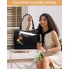 image:imageLOVEVOOK Laptop Bag for Women Vintage Work Tote Teacher Bag with Pendant  Fits 156 Inch Laptop Magnetic Front Pockets fits for Large Bottle Pockets Flower Pendant Fashion Work PurseBlack