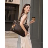 image:imageLOVEVOOK Laptop Bag for Women Vintage Work Tote Teacher Bag with Pendant  Fits 156 Inch Laptop Magnetic Front Pockets fits for Large Bottle Pockets Flower Pendant Fashion Work PurseDark Coffee