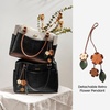 image:imageLOVEVOOK Laptop Bag for Women Vintage Work Tote Teacher Bag with Pendant  Fits 156 Inch Laptop Magnetic Front Pockets fits for Large Bottle Pockets Flower Pendant Fashion Work PurseEarth Brown
