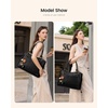 image:imageLOVEVOOK Laptop Bag for Women Vintage Work Tote Teacher Bag with Pendant  Fits 156 Inch Laptop Magnetic Front Pockets fits for Large Bottle Pockets Flower Pendant Fashion Work PurseBlack