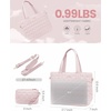 image:imageLOVEVOOK Laptop Tote Bag for Women 156 Inch Large Puffer Work Tote Computer Bags Quilted Womens Shoulder Purse Bag with Zipper Teacher Office Handbag for Travel College Business Gifts BlackLight Pink