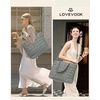 image:imageLOVEVOOK Laptop Tote Bag for Women 156 Inch Large Puffer Work Tote Computer Bags Quilted Womens Shoulder Purse Bag with Zipper Teacher Office Handbag for Travel College Business Gifts BlackGreen
