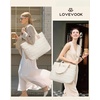 image:imageLOVEVOOK Laptop Tote Bag for Women 156 Inch Large Puffer Work Tote Computer Bags Quilted Womens Shoulder Purse Bag with Zipper Teacher Office Handbag for Travel College Business Gifts BlackBeige