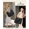 image:imageLOVEVOOK Laptop Tote Bag for Women 156 Inch Large Puffer Work Tote Computer Bags Quilted Womens Shoulder Purse Bag with Zipper Teacher Office Handbag for Travel College Business Gifts BlackBlack