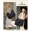 image:imageLOVEVOOK Laptop Tote Bag for Women 156 Inch Large Puffer Work Tote Computer Bags Quilted Womens Shoulder Purse Bag with Zipper Teacher Office Handbag for Travel College Business Gifts BlackBlack