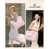 image:imageLOVEVOOK Laptop Tote Bag for Women 156 Inch Large Puffer Work Tote Computer Bags Quilted Womens Shoulder Purse Bag with Zipper Teacher Office Handbag for Travel College Business Gifts BlackLight Pink