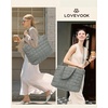 image:imageLOVEVOOK Laptop Tote Bag for Women 156 Inch Large Puffer Work Tote Computer Bags Quilted Womens Shoulder Purse Bag with Zipper Teacher Office Handbag for Travel College Business Gifts BlackGreen