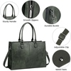 image:imageLOVEVOOK Laptop Tote Bag for Women 156 Inch Professional Work Bag with Matching Clutch Waterproof Vintage Leather Computer Tote for Office Business Travel amp Daily Use Gift for WomenDark Green