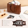 image:imageLOVEVOOK Laptop Tote Bag for Women 156 Inch Professional Work Bag with Matching Clutch Waterproof Vintage Leather Computer Tote for Office Business Travel amp Daily Use Gift for WomenDark Brown
