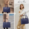 image:imageLOVEVOOK Laptop Tote Bag for Women 156 Inch Professional Work Bag with Matching Clutch Waterproof Vintage Leather Computer Tote for Office Business Travel amp Daily Use Gift for WomenIndigo Ink