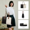 image:imageLOVEVOOK Laptop Tote Bag for Women 156 Inch Professional Work Bag with Matching Clutch Waterproof Vintage Leather Computer Tote for Office Business Travel amp Daily Use Gift for WomenBlack  White  Brown