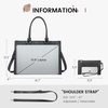 image:imageLOVEVOOK Laptop Tote Bag for Women 156 Inch Professional Work Bag with Matching Clutch Waterproof Vintage Leather Computer Tote for Office Business Travel amp Daily Use Gift for WomenDark Grey