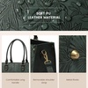 image:imageLOVEVOOK Laptop Tote Bag for Women 156 Inch Professional Work Bag with Matching Clutch Waterproof Vintage Leather Computer Tote for Office Business Travel amp Daily Use Gift for WomenGreen Embossed