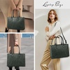 image:imageLOVEVOOK Laptop Tote Bag for Women 156 Inch Professional Work Bag with Matching Clutch Waterproof Vintage Leather Computer Tote for Office Business Travel amp Daily Use Gift for WomenDark Green