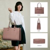 image:imageLOVEVOOK Laptop Tote Bag for Women 156 Inch Professional Work Bag with Matching Clutch Waterproof Vintage Leather Computer Tote for Office Business Travel amp Daily Use Gift for WomenLotus Pink