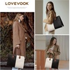image:imageLOVEVOOK Laptop Tote Bag for Women 156 Inch Professional Work Bag with Matching Clutch Waterproof Vintage Leather Computer Tote for Office Business Travel amp Daily Use Gift for WomenBlack  White  Brown