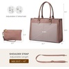 image:imageLOVEVOOK Laptop Tote Bag for Women 156 Inch Professional Work Bag with Matching Clutch Waterproof Vintage Leather Computer Tote for Office Business Travel amp Daily Use Gift for WomenLotus Pink