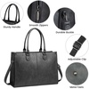image:imageLOVEVOOK Laptop Tote Bag for Women 156 Inch Professional Work Bag with Matching Clutch Waterproof Vintage Leather Computer Tote for Office Business Travel amp Daily Use Gift for WomenDark Grey