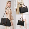 image:imageLOVEVOOK Laptop Tote Bag for Women 156 Inch Professional Work Bag with Matching Clutch Waterproof Vintage Leather Computer Tote for Office Business Travel amp Daily Use Gift for WomenBlack  Brown