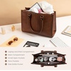 image:imageLOVEVOOK Laptop Tote Bag for Women 156 Inch Professional Work Bag with Matching Clutch Waterproof Vintage Leather Computer Tote for Office Business Travel amp Daily Use Gift for WomenChestnut Brown