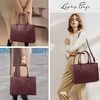 image:imageLOVEVOOK Laptop Tote Bag for Women 156 Inch Professional Work Bag with Matching Clutch Waterproof Vintage Leather Computer Tote for Office Business Travel amp Daily Use Gift for WomenFuchsia