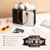 image:imageLOVEVOOK Laptop Tote Bag for Women 156 Inch Professional Work Bag with Matching Clutch Waterproof Vintage Leather Computer Tote for Office Business Travel amp Daily Use Gift for WomenBlack  White  Brown