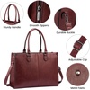 image:imageLOVEVOOK Laptop Tote Bag for Women 156 Inch Professional Work Bag with Matching Clutch Waterproof Vintage Leather Computer Tote for Office Business Travel amp Daily Use Gift for WomenWine Red