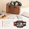 image:imageLOVEVOOK Laptop Tote Bag for Women 156 Inch Professional Work Bag with Matching Clutch Waterproof Vintage Leather Computer Tote for Office Business Travel amp Daily Use Gift for WomenBrown Embossed