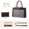 image:imageLOVEVOOK Laptop Tote Bag for Women 156 Inch Professional Work Bag with Matching Clutch Waterproof Vintage Leather Computer Tote for Office Business Travel amp Daily Use Gift for WomenBrown  Coffee