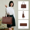 image:imageLOVEVOOK Laptop Tote Bag for Women 156 Inch Professional Work Bag with Matching Clutch Waterproof Vintage Leather Computer Tote for Office Business Travel amp Daily Use Gift for WomenChestnut Brown