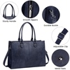 image:imageLOVEVOOK Laptop Tote Bag for Women 156 Inch Professional Work Bag with Matching Clutch Waterproof Vintage Leather Computer Tote for Office Business Travel amp Daily Use Gift for WomenIndigo Ink