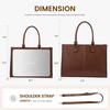 image:imageLOVEVOOK Laptop Tote Bag for Women 156 Inch Professional Work Bag with Matching Clutch Waterproof Vintage Leather Computer Tote for Office Business Travel amp Daily Use Gift for WomenChestnut Brown