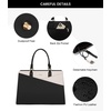 image:imageLOVEVOOK Laptop Tote Bag for Women 156 Inch Waterproof Leather Computer Bags Business Office Work Briefcase Black  Fits 156 Inch Laptop Waterproof Front Pocket Shoulder Strap Large Purse for Business Office Work BlackAblackbeige