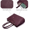 image:imageLOVEVOOK Laptop Tote Bag for Women 156 Inch Waterproof Leather Computer Bags Business Office Work Briefcase Black  Fits 156 Inch Laptop Waterproof Front Pocket Shoulder Strap Large Purse for Business Office Work BlackPurple