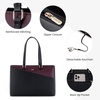 image:imageLOVEVOOK Laptop Tote Bag for Women 156 Inch Waterproof Leather Computer Bags Business Office Work Briefcase Black  Fits 156 Inch Laptop Waterproof Front Pocket Shoulder Strap Large Purse for Business Office Work BlackBlackPurple 156 Inch