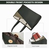 image:imageLOVEVOOK Laptop Tote Bag for Women 156 Inch Waterproof Leather Computer Bags Business Office Work Briefcase Black  Fits 156 Inch Laptop Waterproof Front Pocket Shoulder Strap Large Purse for Business Office Work BlackDark GreenOlive GreenOff White 156 Inch