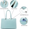 image:imageLOVEVOOK Laptop Tote Bag for Women 156 Inch Waterproof Leather Computer Bags Business Office Work Briefcase Black  Fits 156 Inch Laptop Waterproof Front Pocket Shoulder Strap Large Purse for Business Office Work BlackCyanblue